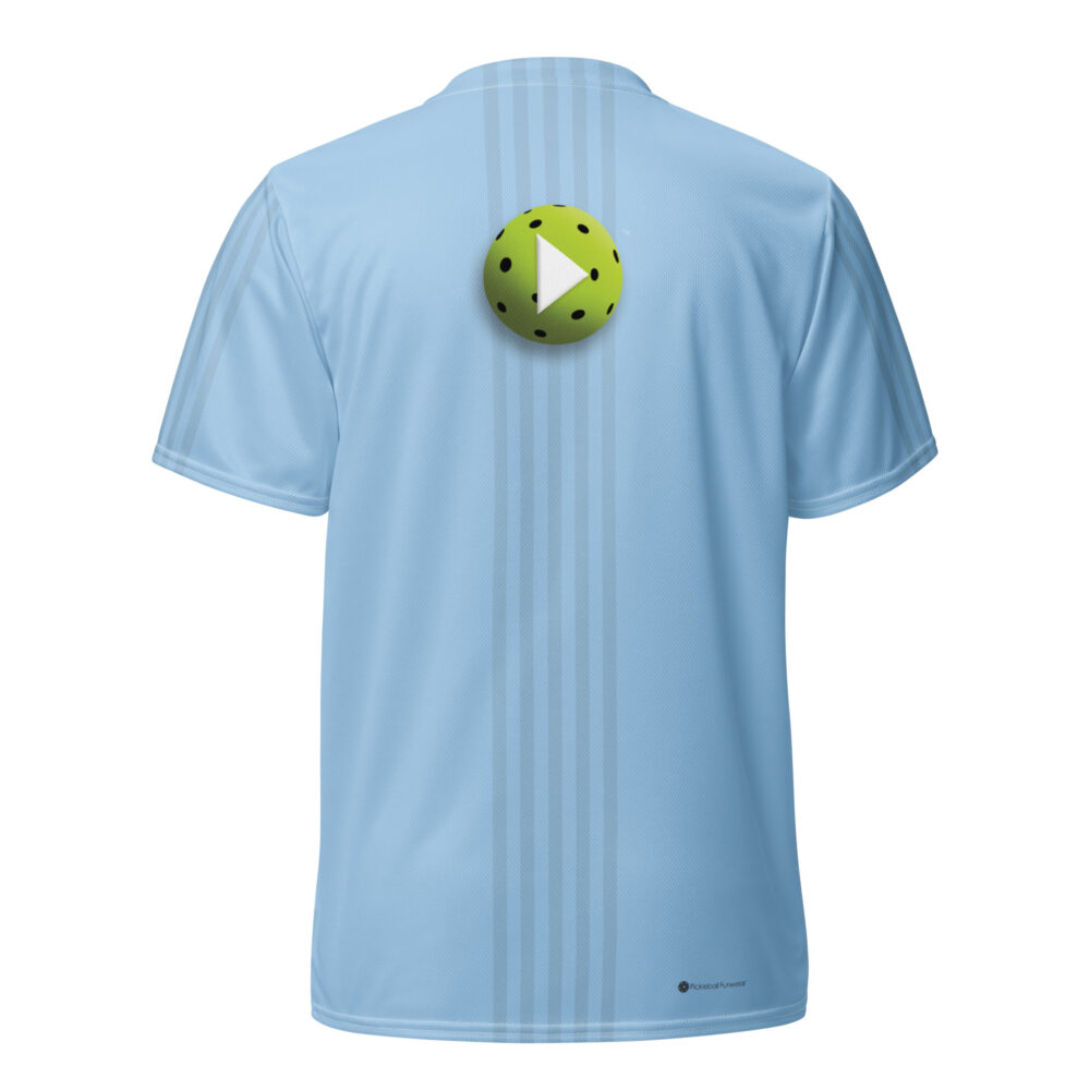 Play Pickleball (light blue w/darker stripes) – Pickleball Unisex Sports Jersey / T-Shirt - Image 2